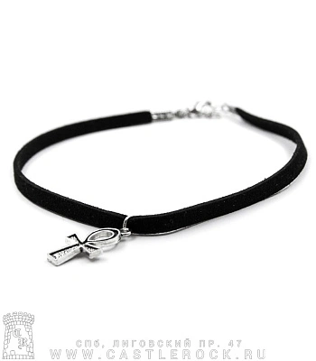 чокер анкх (средний, текстиль)