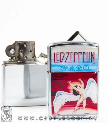 зажигалка цветная led zeppelin (ангел)