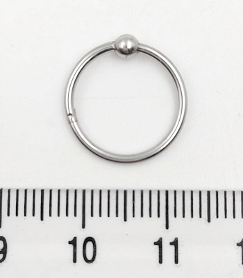 Сегментное Кольцо Кликер Сталь с Шариком 1,2 х 12
