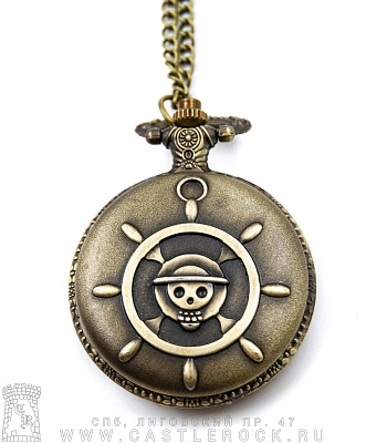 часы карманные на цепочке one piece. большой куш (аниме, бронза)
