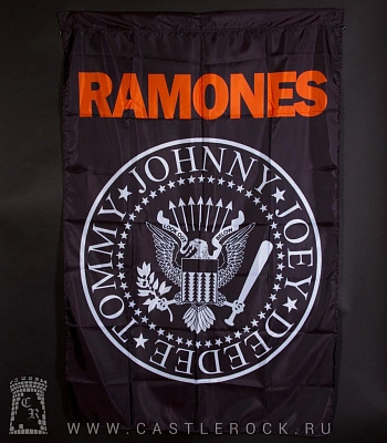 флаг ramones (лого, красная надпись)