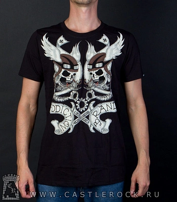 футболка addiction черепа в шлемах "addiction brand"