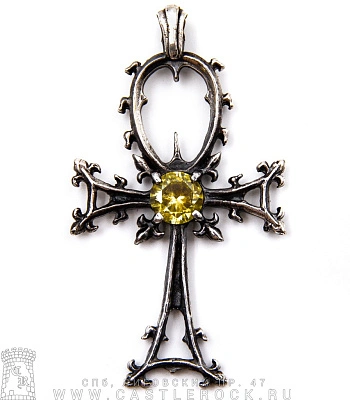 подвес анкх (камень желтый)