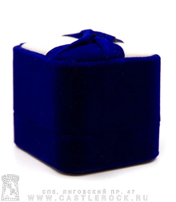 футляр бархатный для колец (синий)