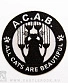 нашивка термо a.c.a.b. "all cats are beautiful" (кот, вышивка)