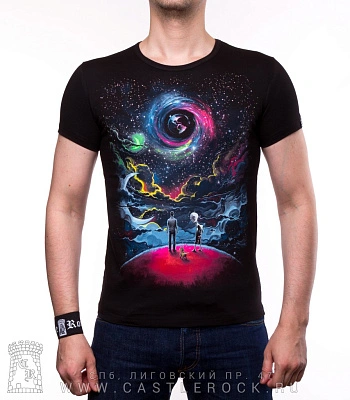 футболка космос и три друга (светится)