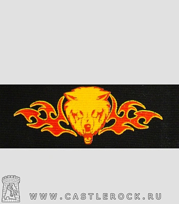 напульсник на резинке волк в пламени