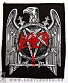 нашивка slayer (орел ч/б, надпись красная)