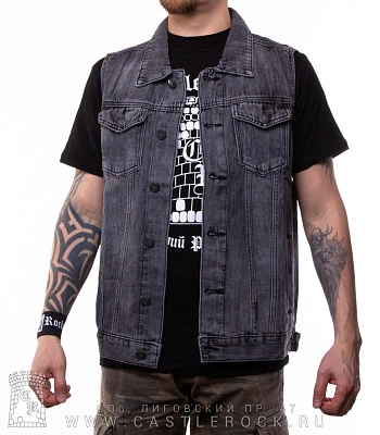 жилет джинсовый серый 7103#