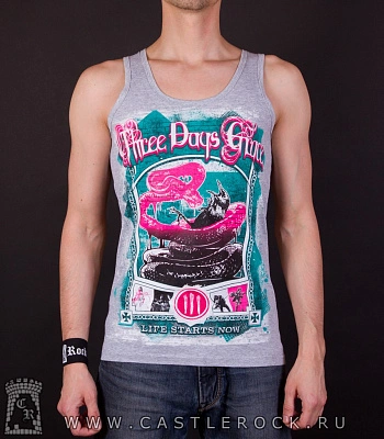 майка three days grace "life starts now" (серая)