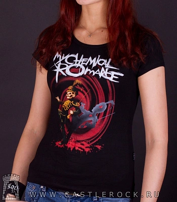 женская футболка my chemical romance "the black parade" (принт красный)
