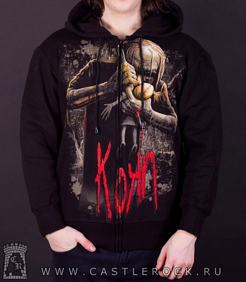 балахон на молнии korn (ведьма и кукла, принт спереди)