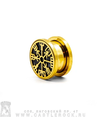 Плаг Сталь Золотистый Вегвизир Компас Викингов 14 мм