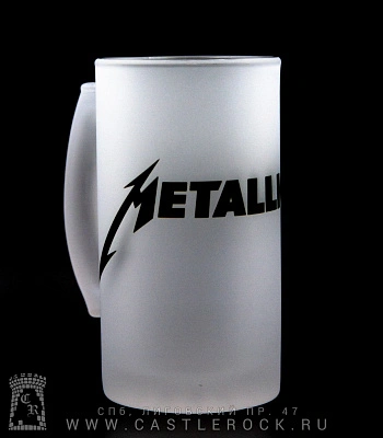 кружка пивная стеклянная metallica (надпись)