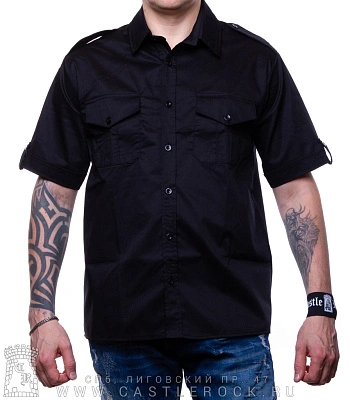 рубашка с коротким рукавом черная