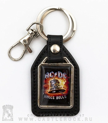 брелок прямоугольный на подкладке ac/dc "hell's bells"