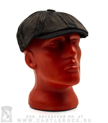 кепка-хулиганка denim (серая, потертая)