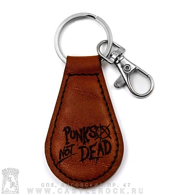 брелок кожаный с гравировкой punks not dead
