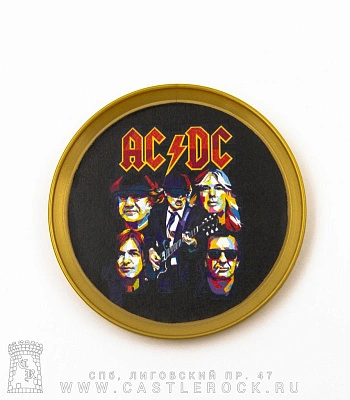 магнит тарелочка ac/dc (группа, поп-арт)
