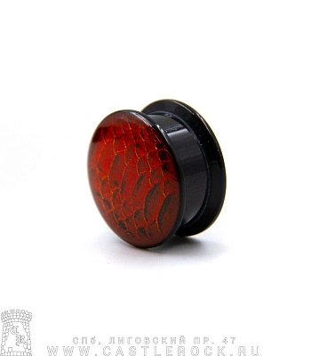 Плаг Акрил с Рисунком Чешуя 19 мм (с внутренней резьбой)