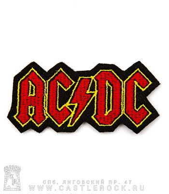 нашивка ac/dc (лого красное, вышивка)