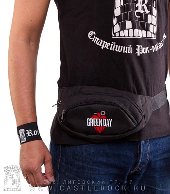 сумка на пояс с вышивкой green day