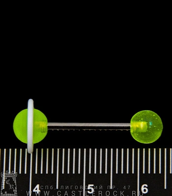 Штанга Сталь с Акриловыми Шариками Сатурн (желтыми) 1,6 х 16 х 6/10