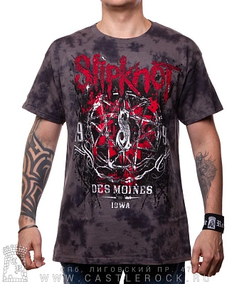 футболка slipknot "des moines. iowa 1995" (варенка, серая темная)