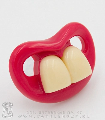 соска-пустышка зубы (два больших, розовая)