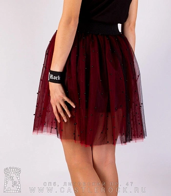 юбка из фатина c бусинами (красная)