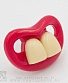 соска-пустышка зубы (два больших, розовая)
