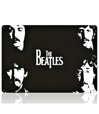 табличка beatles (группа ч/б)