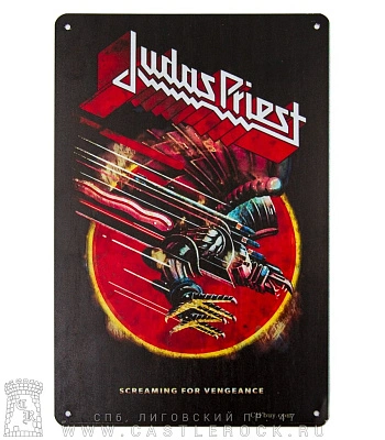 табличка judas priest "screaming for vengeance" (черная)