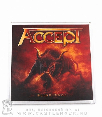 магнит квадратный accept "blind rage" (большой)