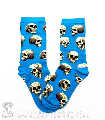 носки черепа (голубые)