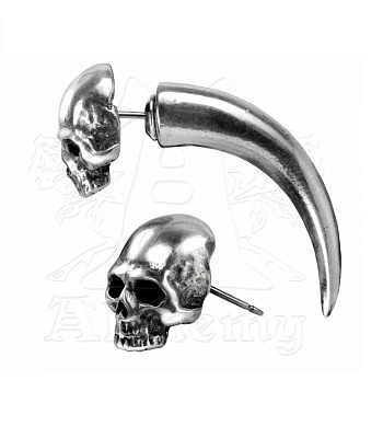 серьга alchemy gothic (алхимия готик) e320 tomb skull horn