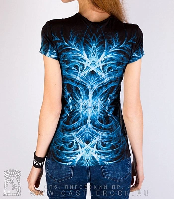 женская футболка морозный узор (полноформат, светится)
