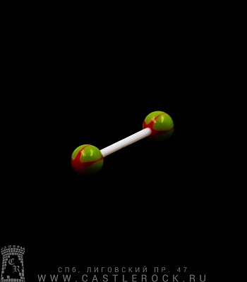 Штанга Биофлекс с Акриловыми Шариками Звезда (красно-зеленая) 1,6 х 16 х 6/6