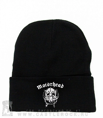 шапка с отворотом и вышивкой motorhead