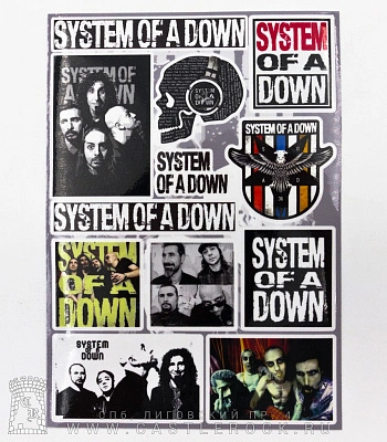 набор наклеек system of a down (стикерпак)