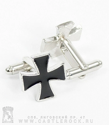 запонки крест железный (черный)