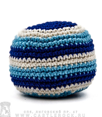 сокс полосатый (синий, белый, голубой, пластиковые гранулы)