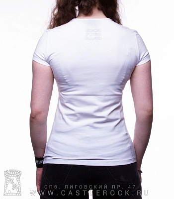 женская футболка девушка с вороном (белая, светится)