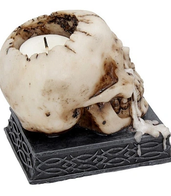 подсвечник череп "слезы времени"