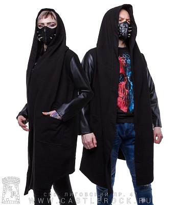мантия с рукавами к/з (черная)