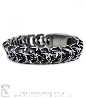 браслет стальной звенья плоские (орнамент, 15 мм)