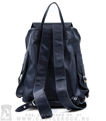 рюкзак кожаный o'skull синий (большой)