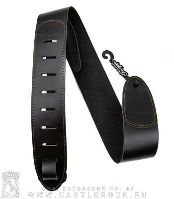ремень для гитары кожаный черный lsgl5
