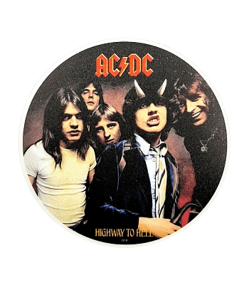 наклейка виниловая ac/dc "highway to hell" (круглая)