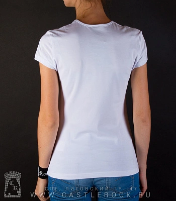 женская футболка лиса (белая, светится)